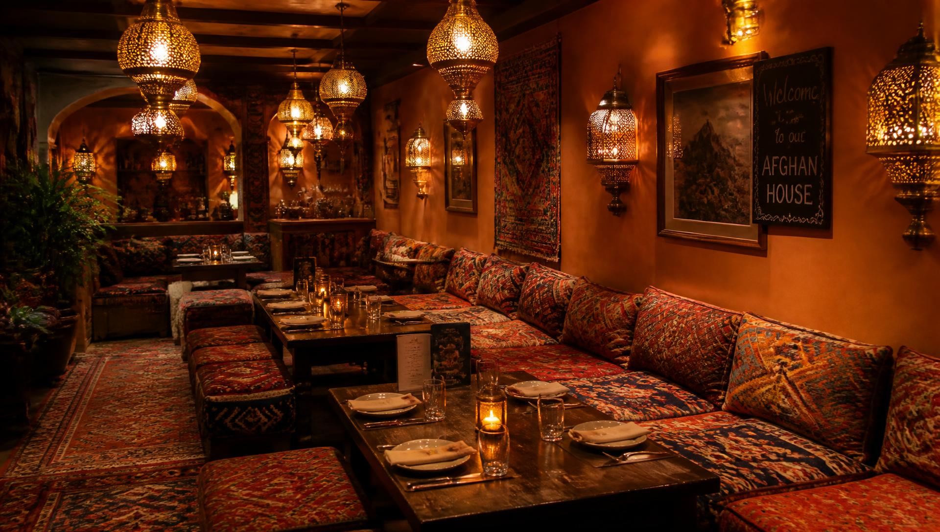 Sfeervolle eetzaal van Kabul Restaurant